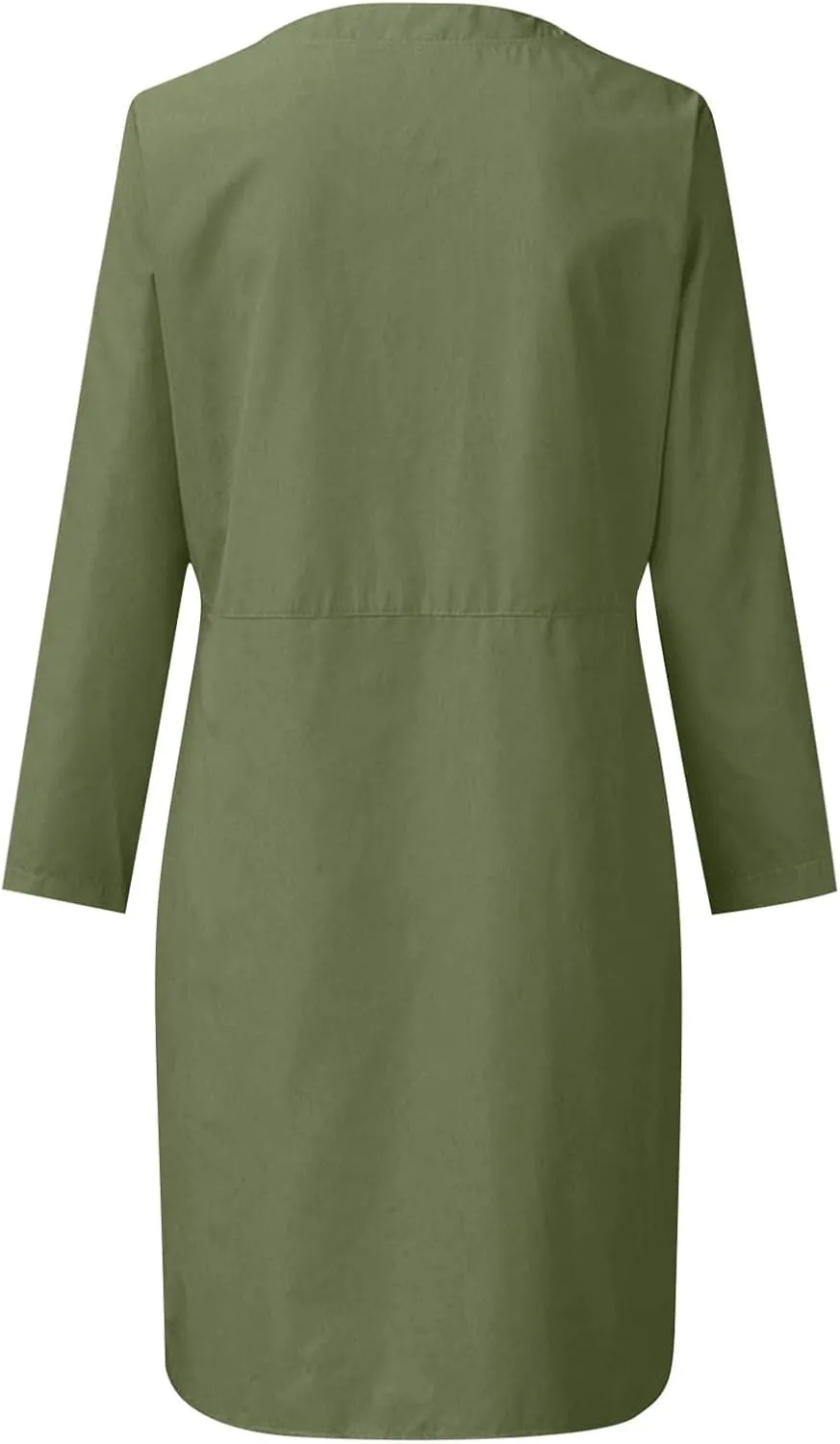 Tshirt Dress Women Half Button Down Linen Shirt Dresses with Pockets Round Neck 2025 Oversized Midi Shift Dress