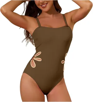 TUQIDEWU Bathing Suit for Women Tummy Control Sexy One Piece Swimsuit for Women Backless Hollow Out Slimming Swimwear