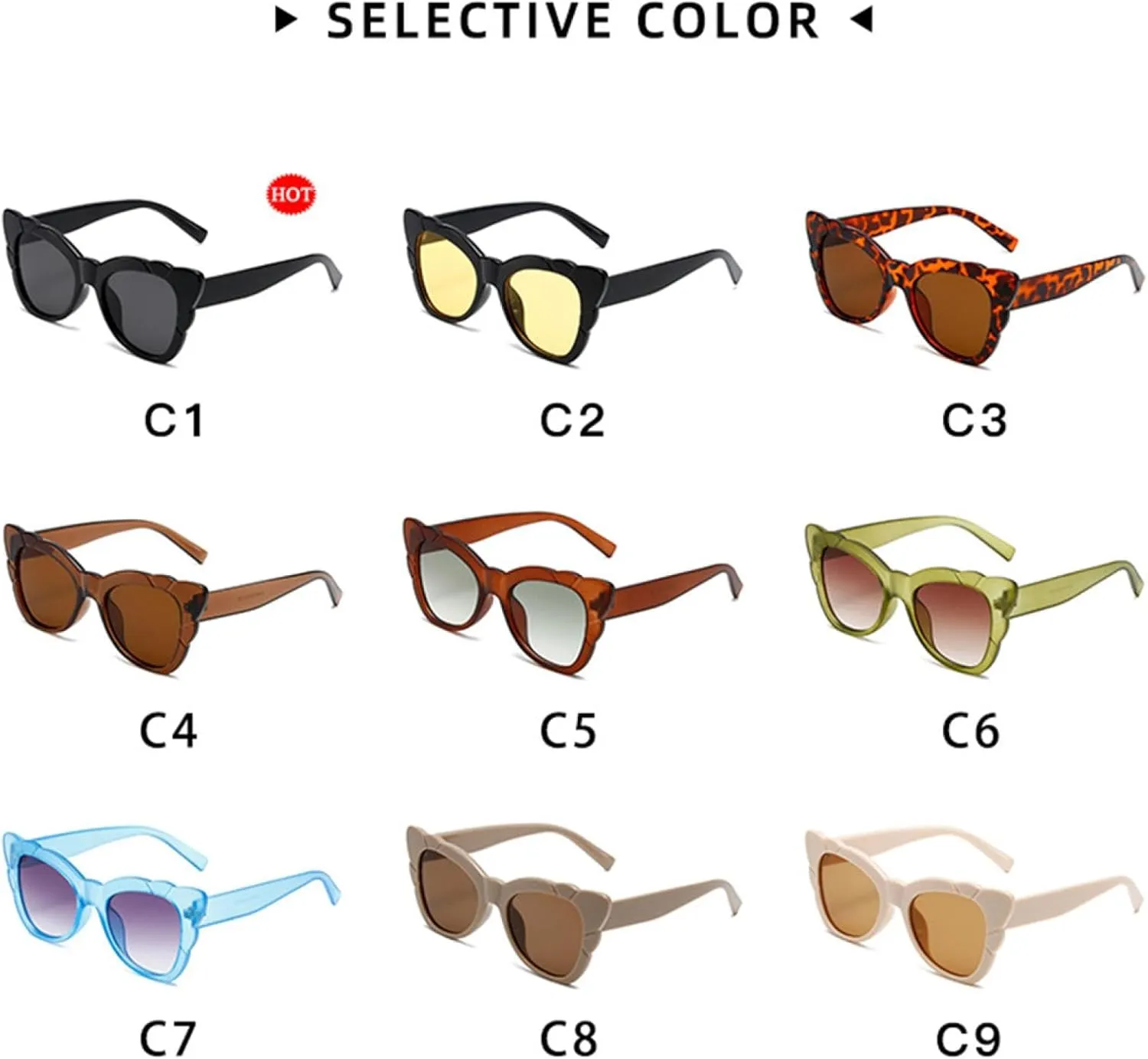 Vintage Cat Eye Women Sunglasses Fashion Gradient Shades Men Punk Sun Glasses Uv400