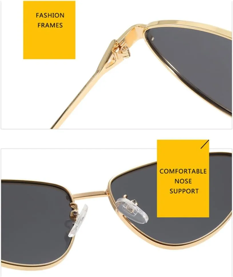 Vintage Metal Cat Eye Sunglasses Women Retro Small Frame triangle Sun Glasses Female Eyewear Shades for Lady