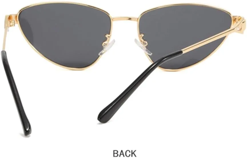 Vintage Metal Cat Eye Sunglasses Women Retro Small Frame triangle Sun Glasses Female Eyewear Shades for Lady