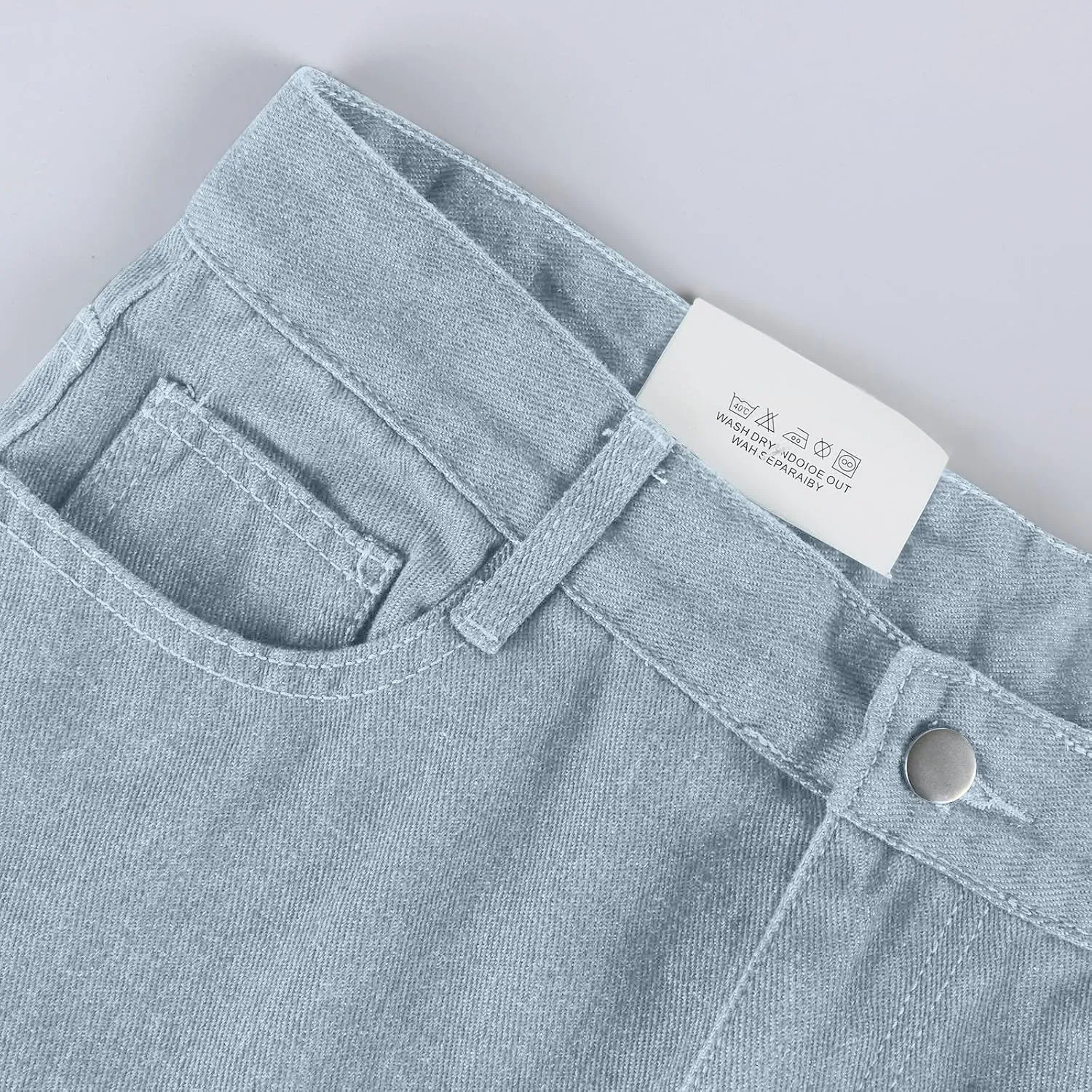 Wide Leg Jeans for Women Cropped High Waisted Trendy Button Fly Patch Pockets Stretchy Denim Pants Trousers Jeans