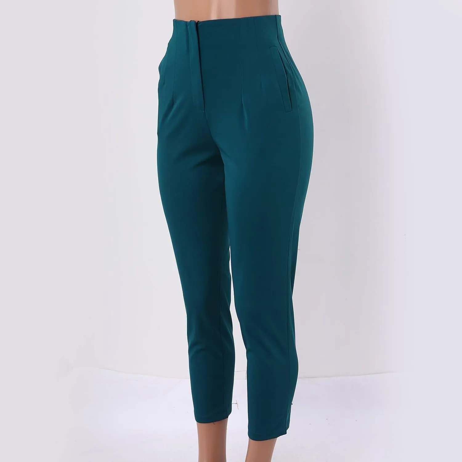Women High Waist Dress Pants Business Office Zip Slim Skinny Dressy Trousers Solid Comfy Work Pant with Pockets 2024