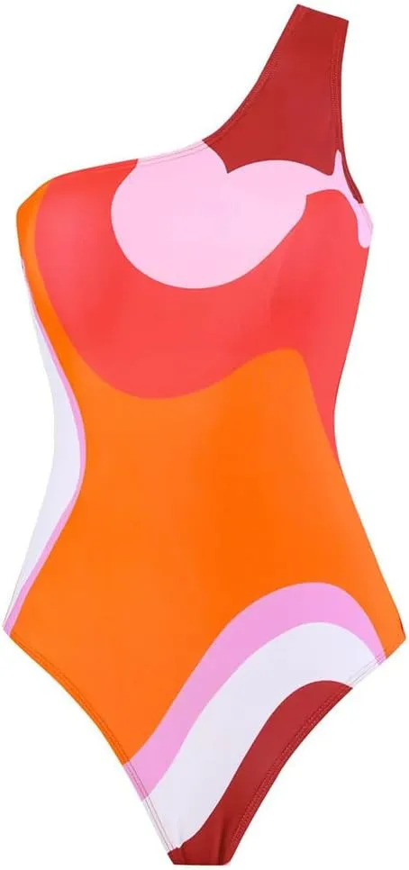 Women One-Piece Swimsuit with Cover up Sarong Wrap Skirt 2PCS Floral Bathing Suits Summer Holiday Beachwear