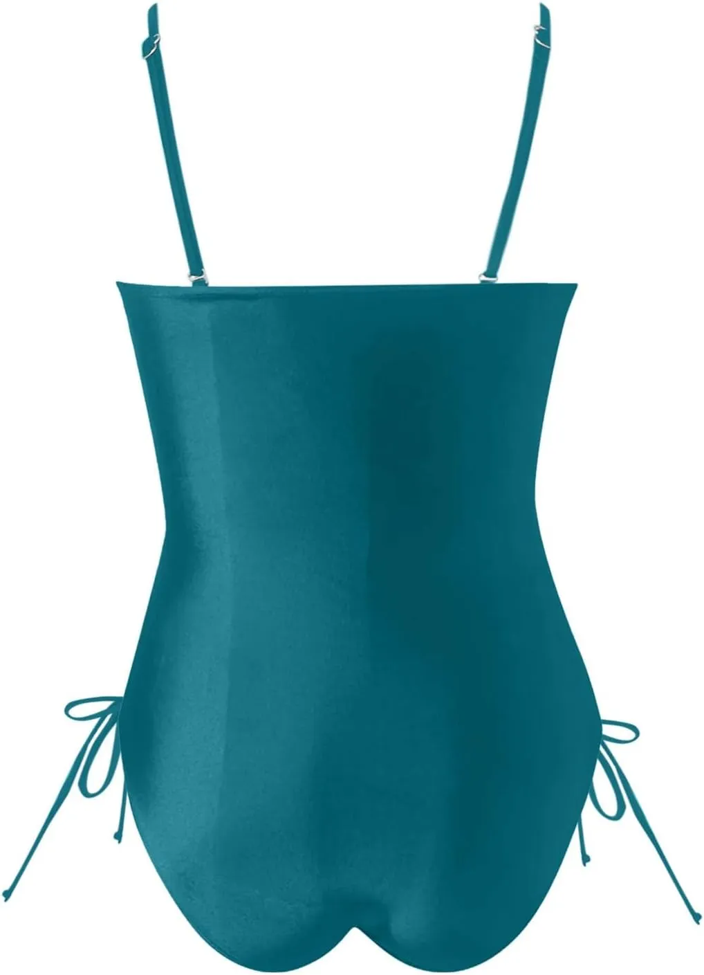 Women Strapless One Piece Swimsuit Tummy Control Ruched Bathing Suit Square Neck Backless Push Up Swimwear