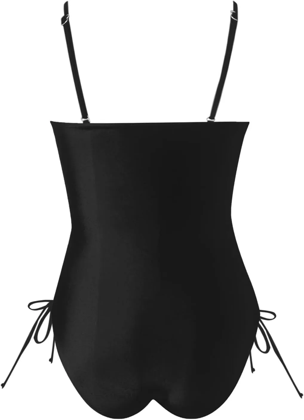 Women Strapless One Piece Swimsuit Tummy Control Ruched Bathing Suit Square Neck Backless Push Up Swimwear