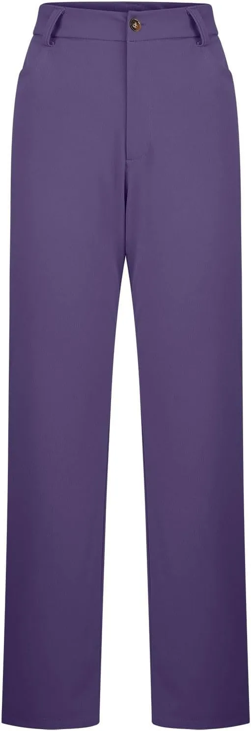Women Suit Pants Fashion Solid High Waist Dress Trouser Work Office Straight Leg Business Casual Pants with Pocket