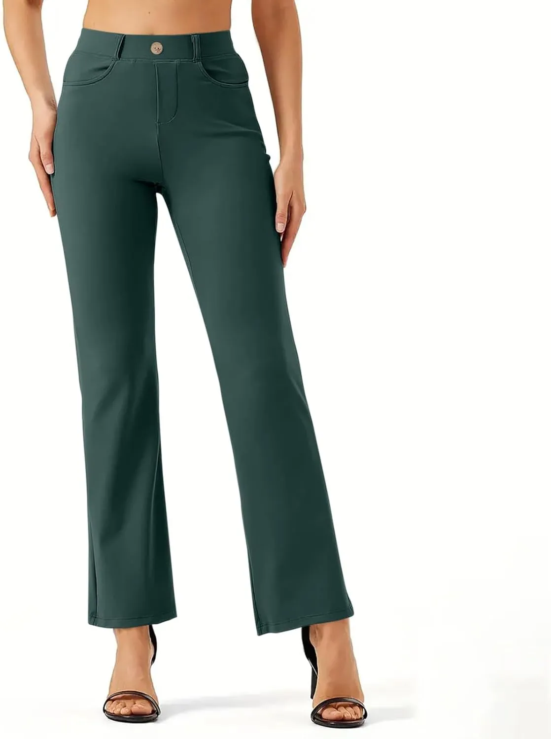 Women Suit Pants Fashion Solid High Waist Dress Trouser Work Office Straight Leg Business Casual Pants with Pocket