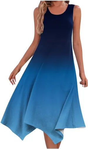 Women Summer Dresses Knee Length Casual Plus Size Graphic Sun Dresses Casual Ladies Beach Vacation Outfits