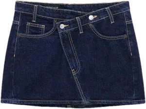 Women Vintage Chic Denim Skirt Fashion High Waist Summer Slim A-LINE Mini Jeans Short Skirt
