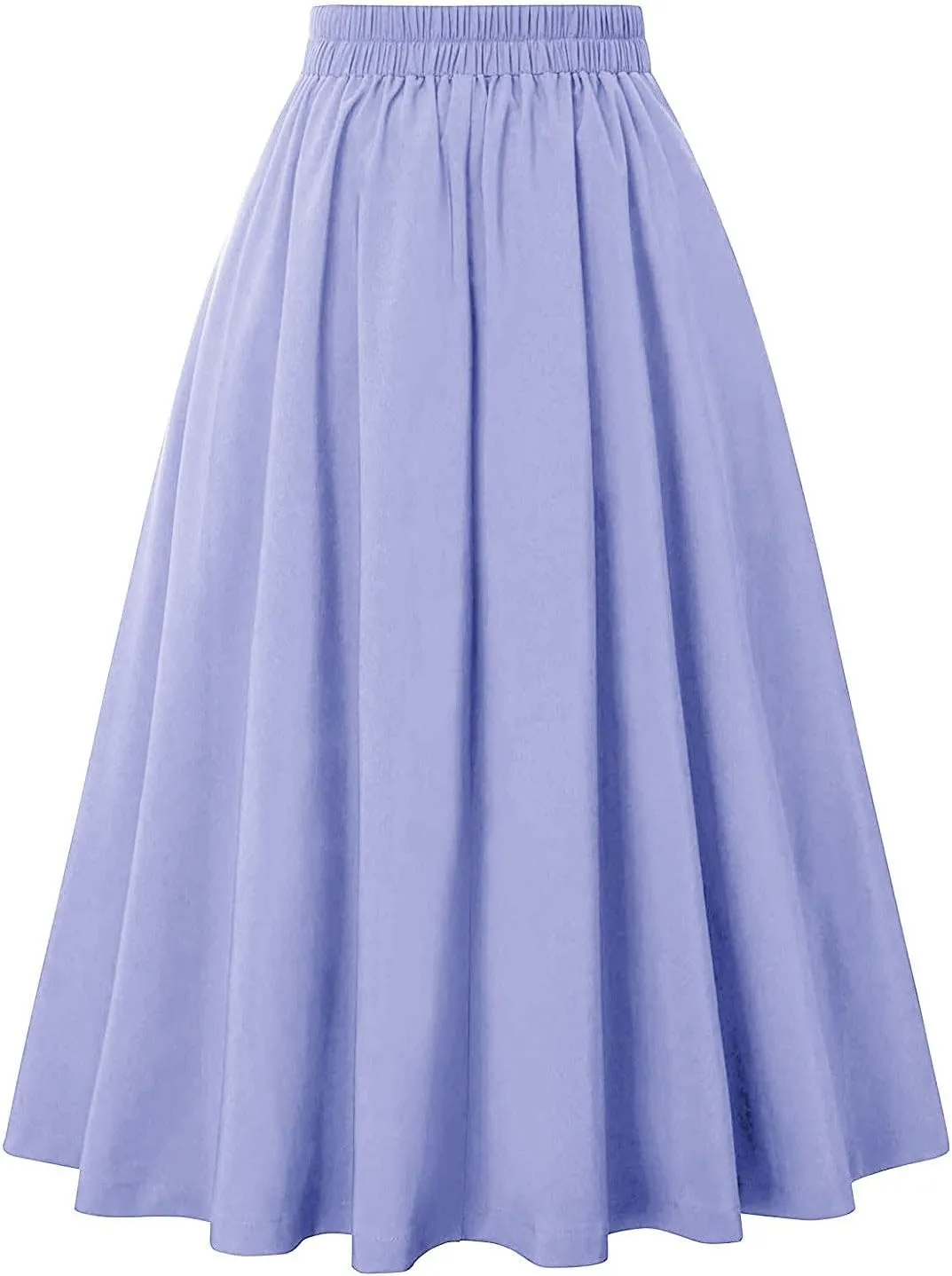 Women Vintage Renaissance Skirts High Waist Pleated Skirt with Pockets Elegant A-Line Maxi Solid Long
