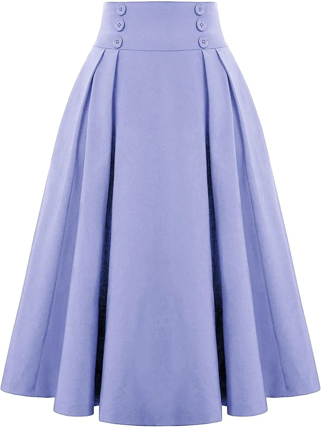 Women Vintage Renaissance Skirts High Waist Pleated Skirt with Pockets Elegant A-Line Maxi Solid Long