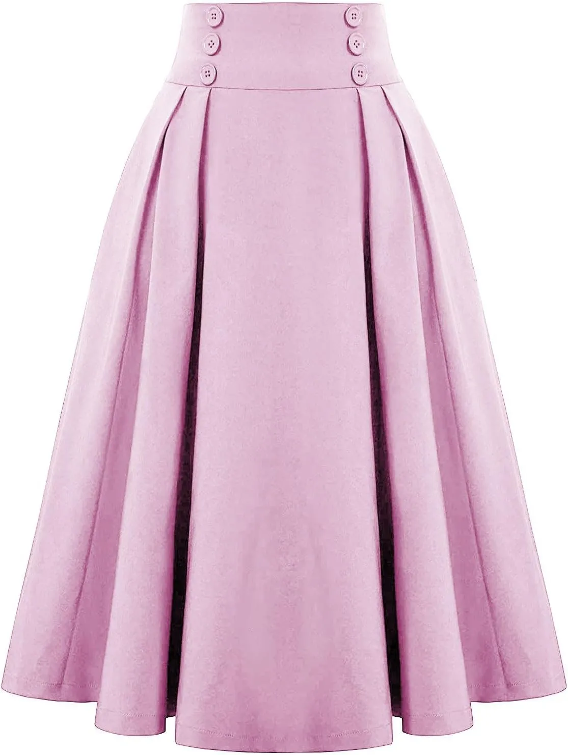 Women Vintage Skirt High Waist Pleated Skirt Midi A-Line Skirts 2025 Fashion Flared Long Skirts Daily Wear