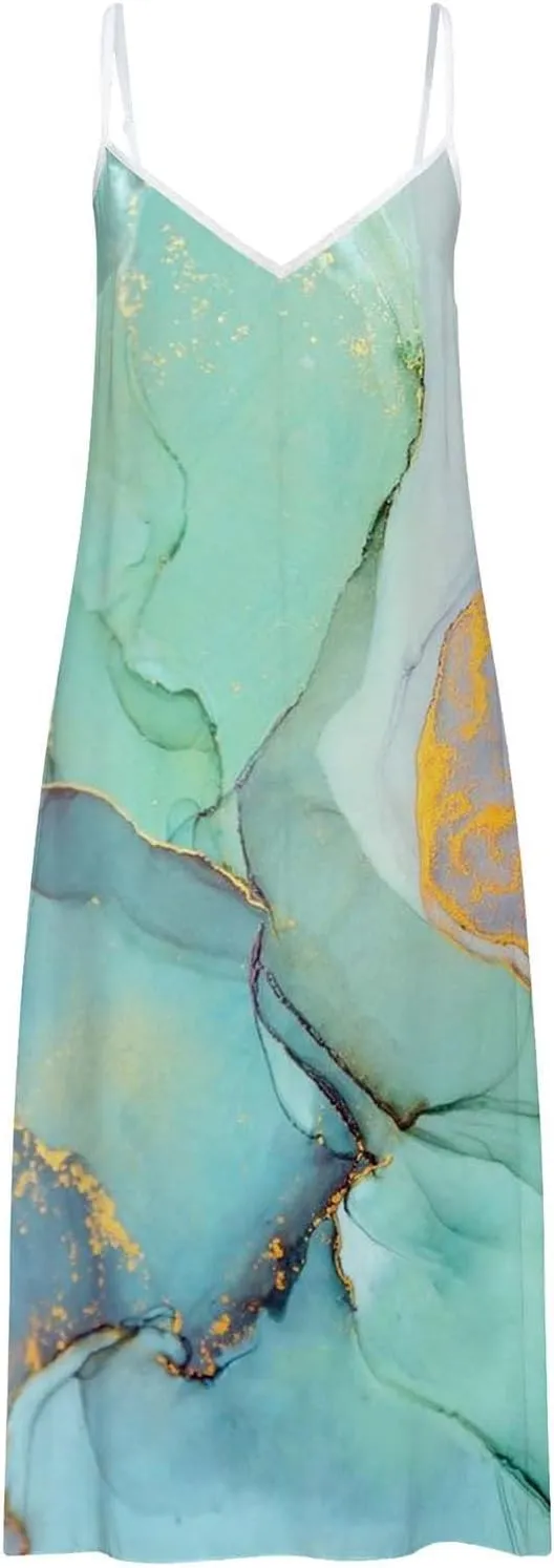Womens Boho Dresses Casual Exotic Boho Halter Neck Empire Waist Dress 2025 Summer Casual Loose Swing Midi Dresses