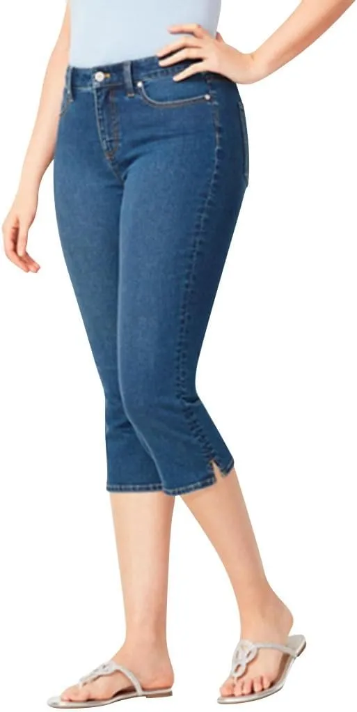 Women's Capri Jeans Casual Summer Skinny Denim Pants High Waist Capris Slim Fit Cropped Jegging Trousers with Pockets