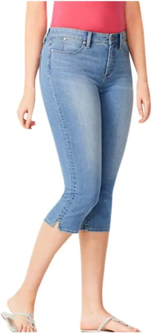 Women's Capri Jeans Casual Summer Skinny Denim Pants High Waist Capris Slim Fit Cropped Jegging Trousers with Pockets