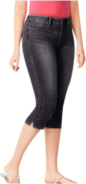 Women's Capri Jeans Casual Summer Skinny Denim Pants High Waist Capris Slim Fit Cropped Jegging Trousers with Pockets