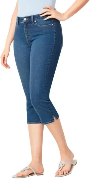 Women's Capri Jeans Casual Summer Skinny Denim Pants High Waist Capris Slim Fit Cropped Jegging Trousers with Pockets