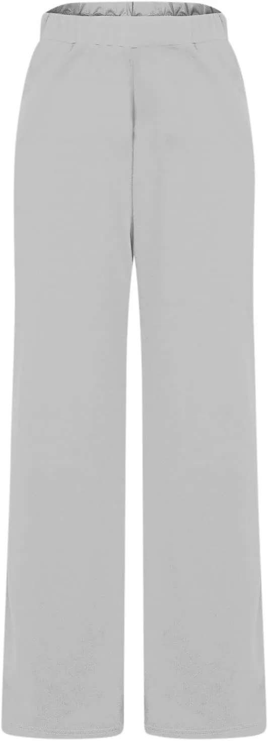 Womens Casual Cropped Pants 2024 Fashion Elastic Waist Wide Leg Crop Pants Summer Loose Beach Yoga Pants with Pockets