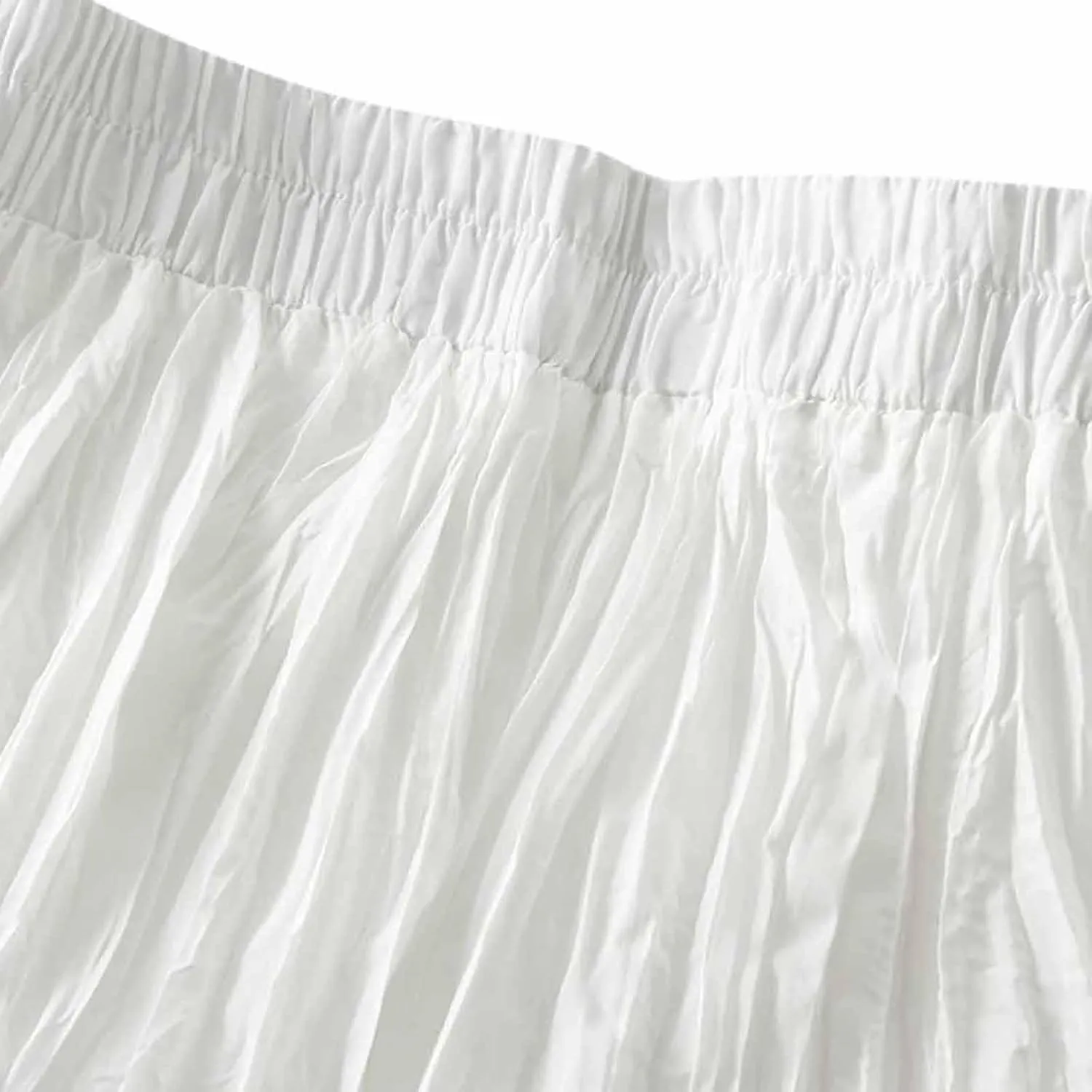 Women's Casual Trendy Classic Midi Wrinkled Skirt A-Line Elastic Waist Swing Pleated Fall Winter Solid Color Skirts