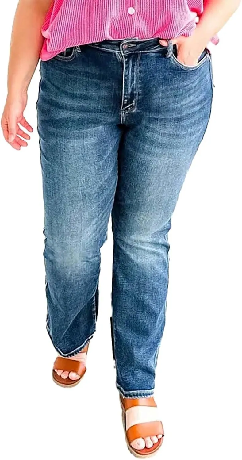 Women's Classic High Women's Baggy Barrel Jeans Casual Mid Leopard Printed Wide Leg Denim Tapered Jean Plus