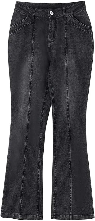 Women's Classic High Women's Baggy Barrel Jeans Casual Mid Leopard Printed Wide Leg Denim Tapered Jean Plus