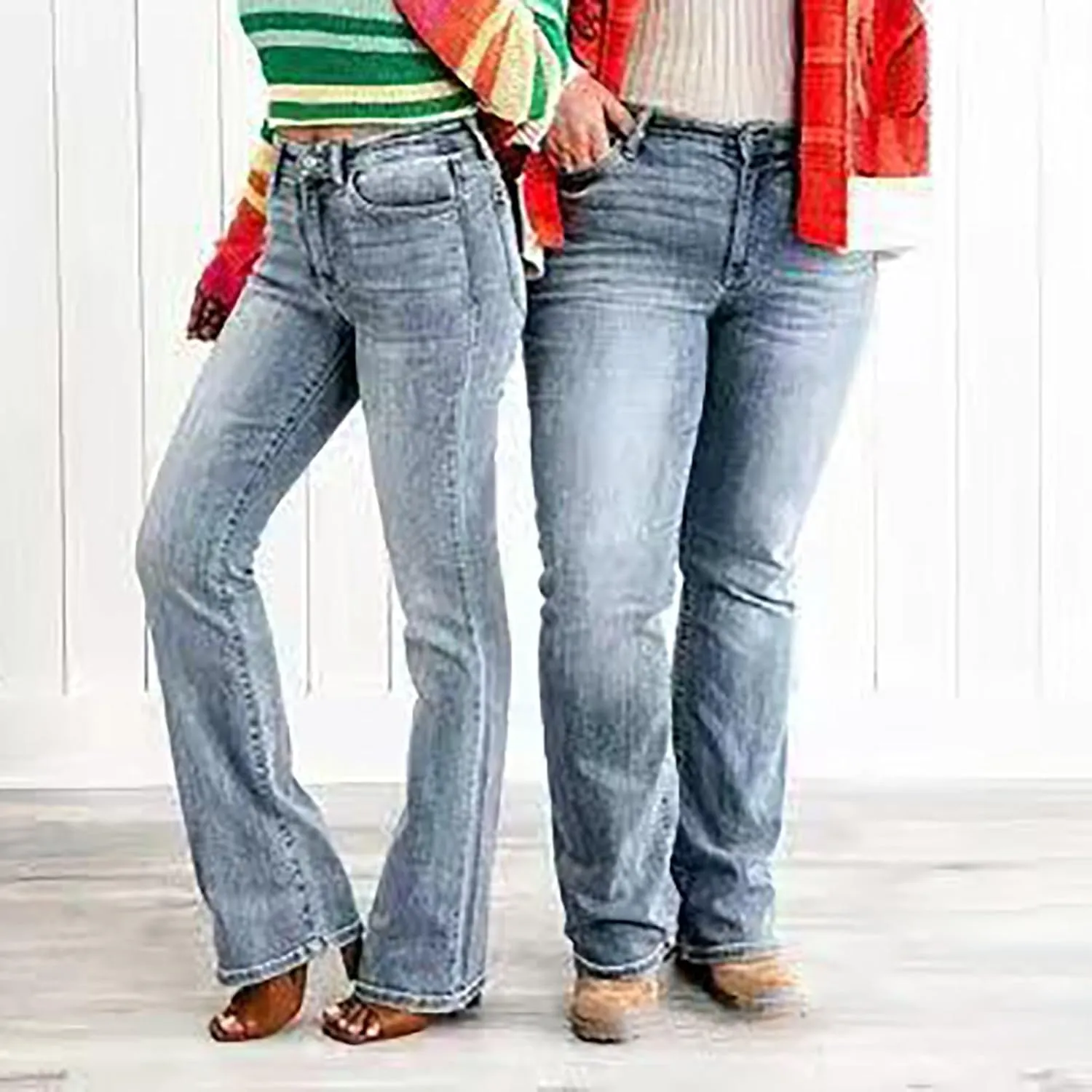 Women's Classic High Women's Baggy Barrel Jeans Casual Mid Leopard Printed Wide Leg Denim Tapered Jean Plus