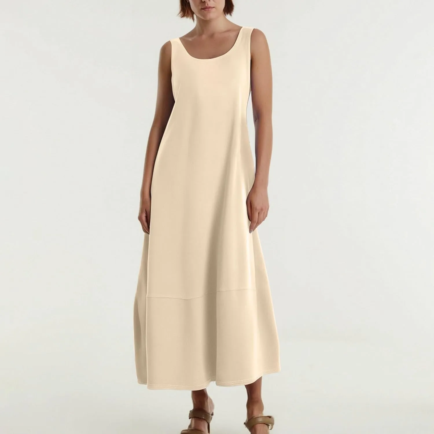Women's Dresses Casual Loose Sundress Beach Vacation Scoop Neck Tank Dress Sleeveless Flowy 2025 Summer Maxi Dress