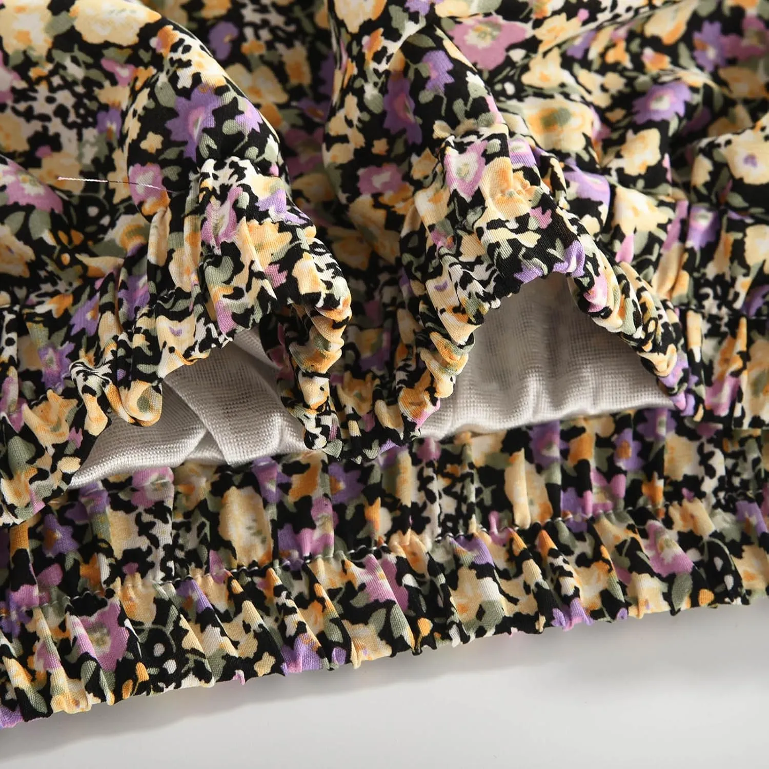 Womens Floral Maxi Skirt Flowy Boho Skirts Summer Floral Printed Skirts A Line Ruffle Skirts High Waist Pleated Skirt