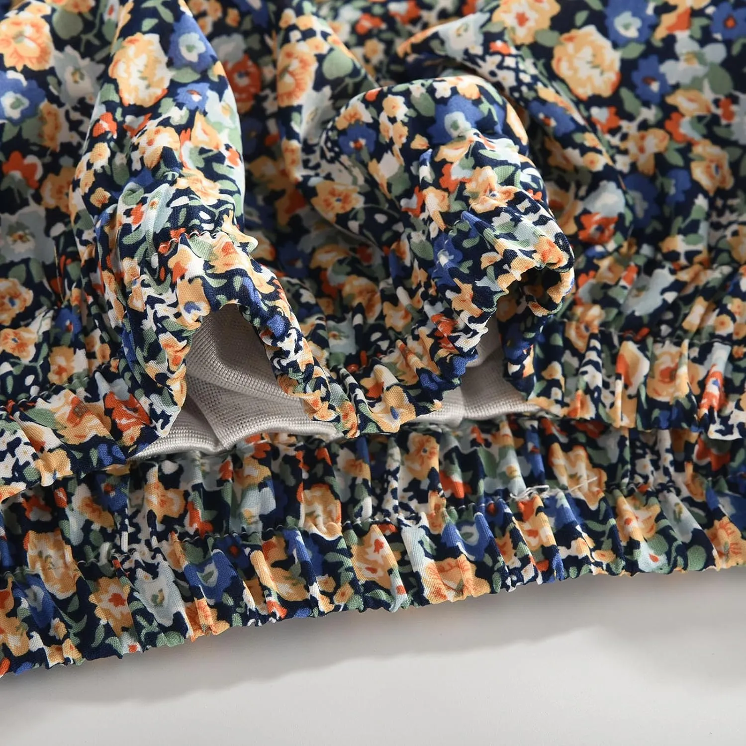 Womens Floral Maxi Skirt Flowy Boho Skirts Summer Floral Printed Skirts A Line Ruffle Skirts High Waist Pleated Skirt