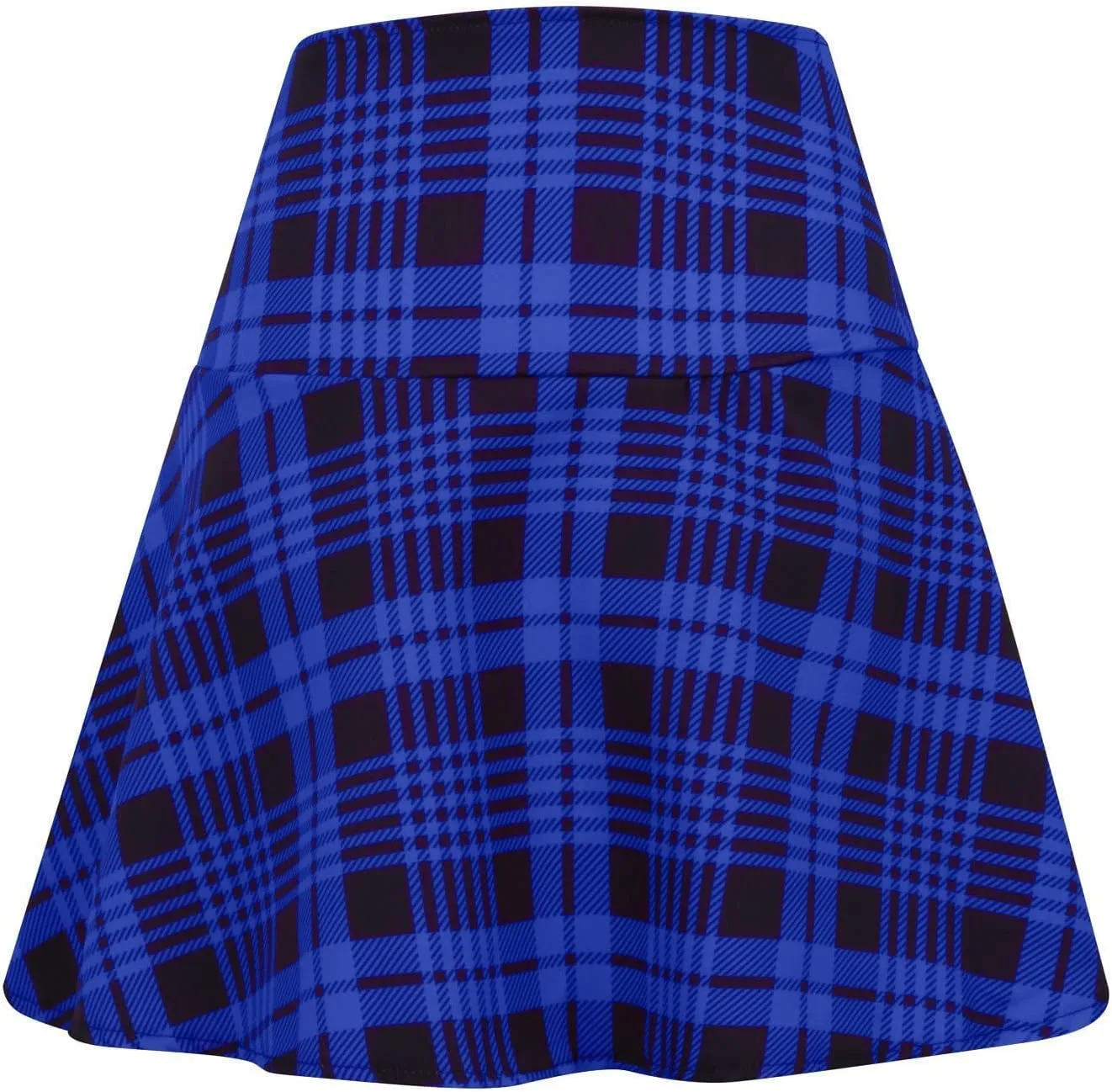 Women's Gothic Steampunk Plaid Pleated Mini Skirt High Waisted A-Line Flare Vintage Lace Up Casual Short Midi Skirt