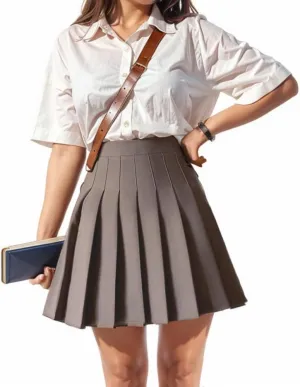 Women's High Waist Pleated Skirt Tennis Skateboard Cheerleading Team School Uniform Mini Skirts