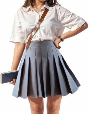 Women's High Waist Pleated Skirt Tennis Skateboard Cheerleading Team School Uniform Mini Skirts