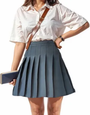 Women's High Waist Pleated Skirt Tennis Skateboard Cheerleading Team School Uniform Mini Skirts