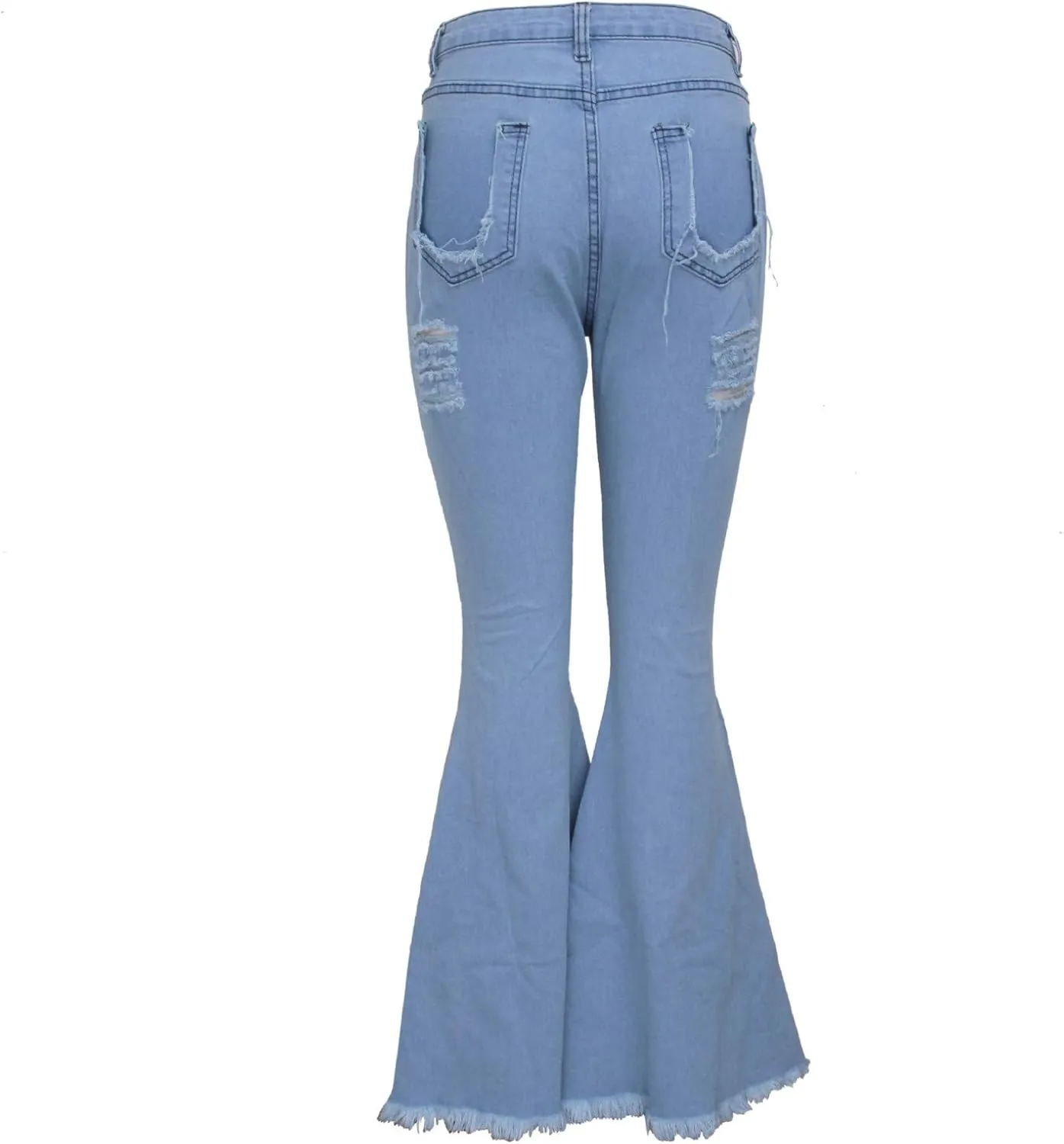 Womens Jeans High Waisted Stretchy Bell Bottom Jeans Ripped Skinny Flare Denim Pants Totally Shaping Bootcut Jeans