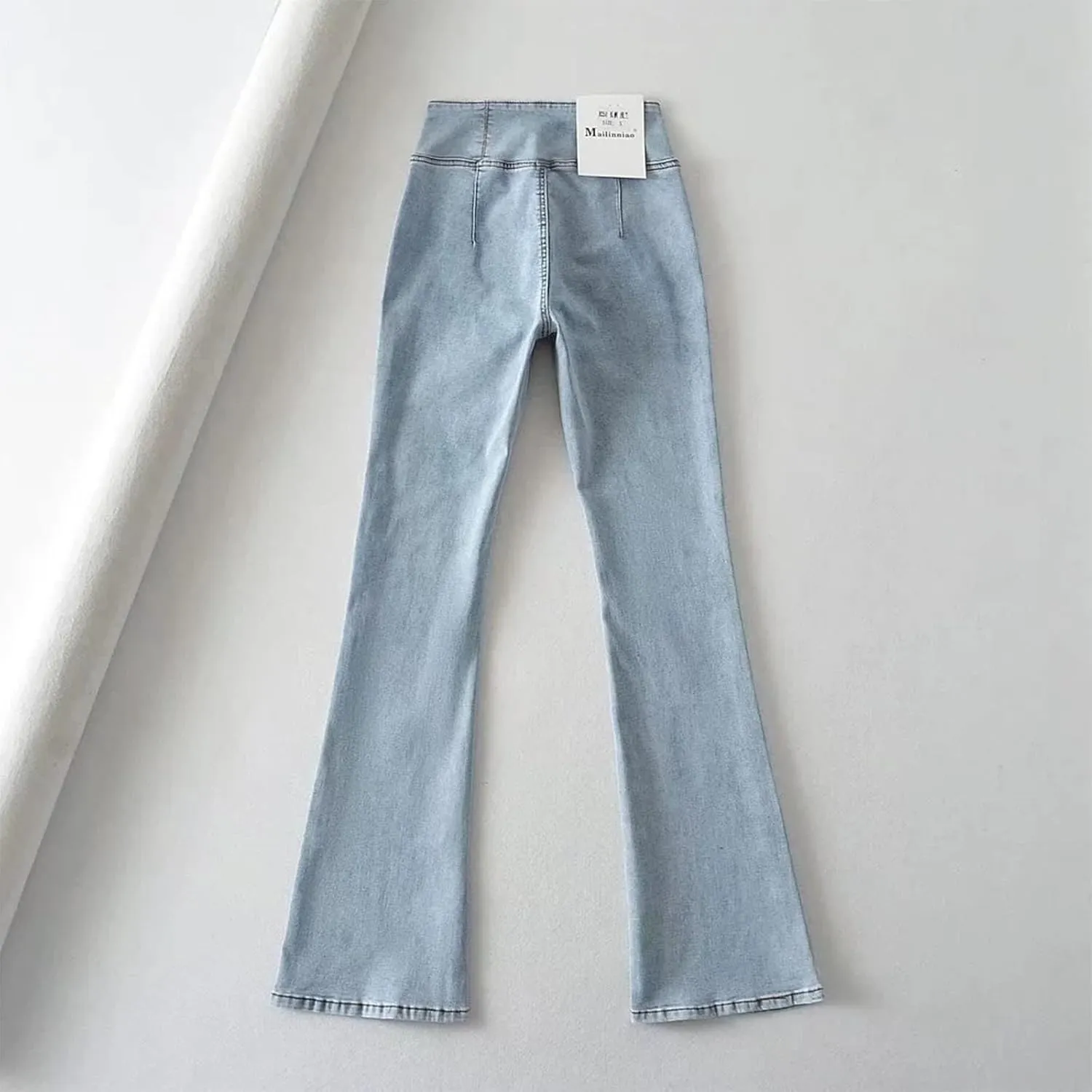 Womens Jeans Trendy 2024 Women's High Elastic High Waist Trousers Slim Fit Hip Sexy Jeans Flare Womens Jean Sweat