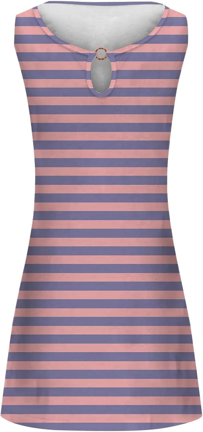 Womens Linen Summer Sleeveless Sun Dresses for Women 2025 Vacation Beach Casual Summer Sundresses Sleeveless Tank