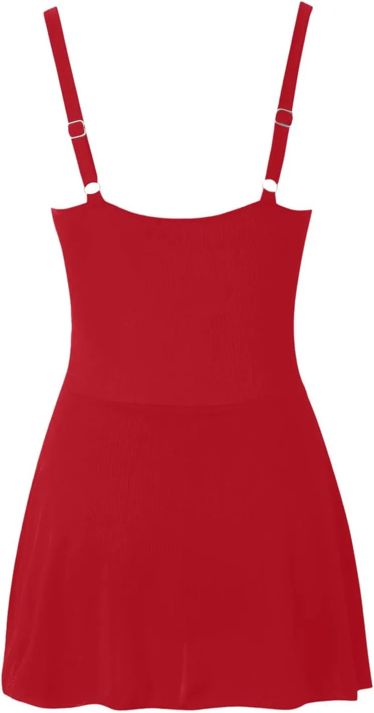 Womens One Piece Swimsuit Tummy Control Swim Dress 2025 Summer Beach Bathing Suit Wraps Sarong Swimwear
