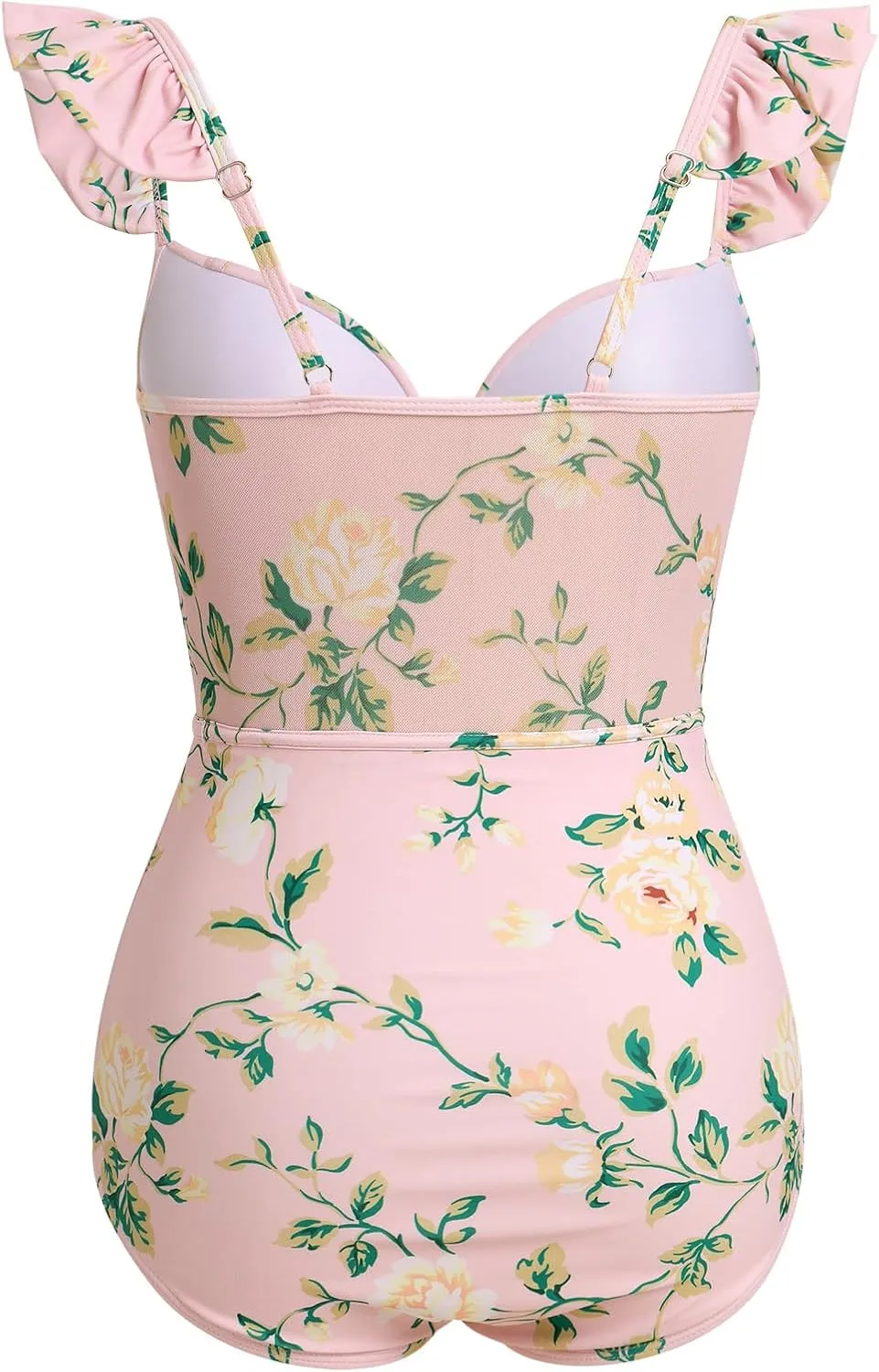 Women's One Piece Swimsuit with Beach Cover up Wrap Skirt Floral Tummy Control Summer Beachwear Bathing Suit