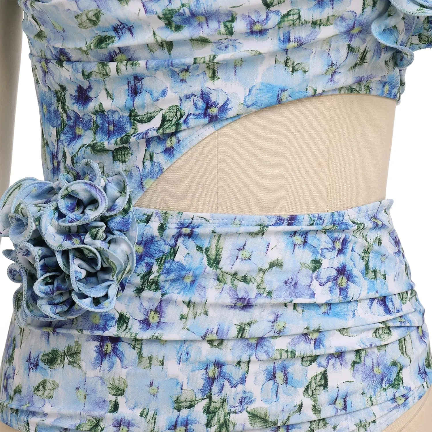 Women's One Piece Swimsuit with Beach Cover up Wrap Skirt Floral Tummy Control Summer Beachwear Bathing Suit