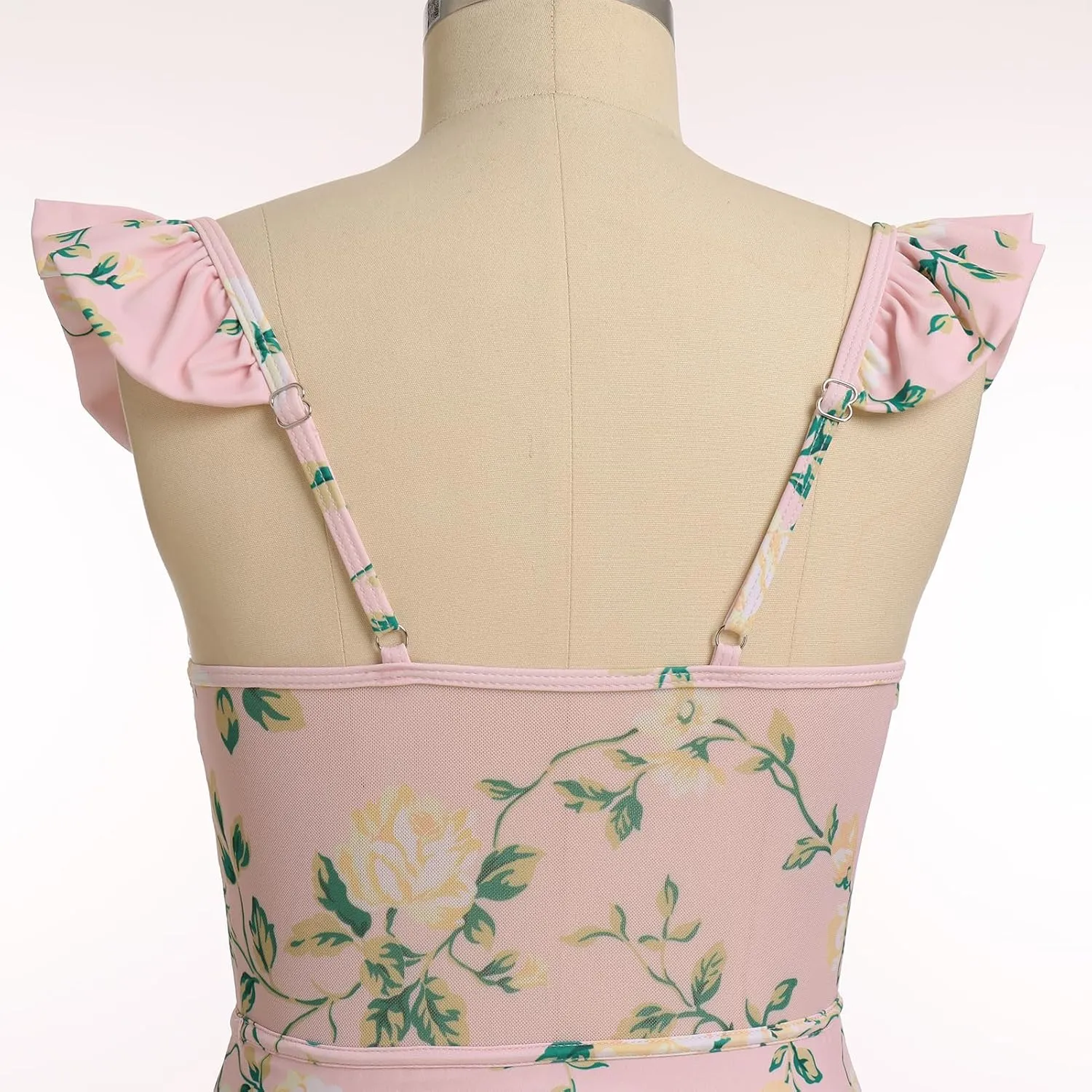 Women's One Piece Swimsuit with Beach Cover up Wrap Skirt Floral Tummy Control Summer Beachwear Bathing Suit