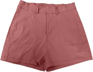 Womens Pull On Shorts Stretchy High Waisted Denim Bermuda Shorts Summer Wide Leg Dressy Casual Stretch Twill Shorts
