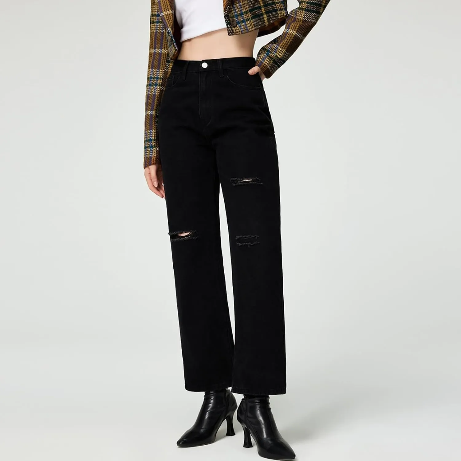 Womens Rise Stretch Boot Cut Jeans Fitting High Waisted Jeans Jeans Womans Woman's Jeans Jean