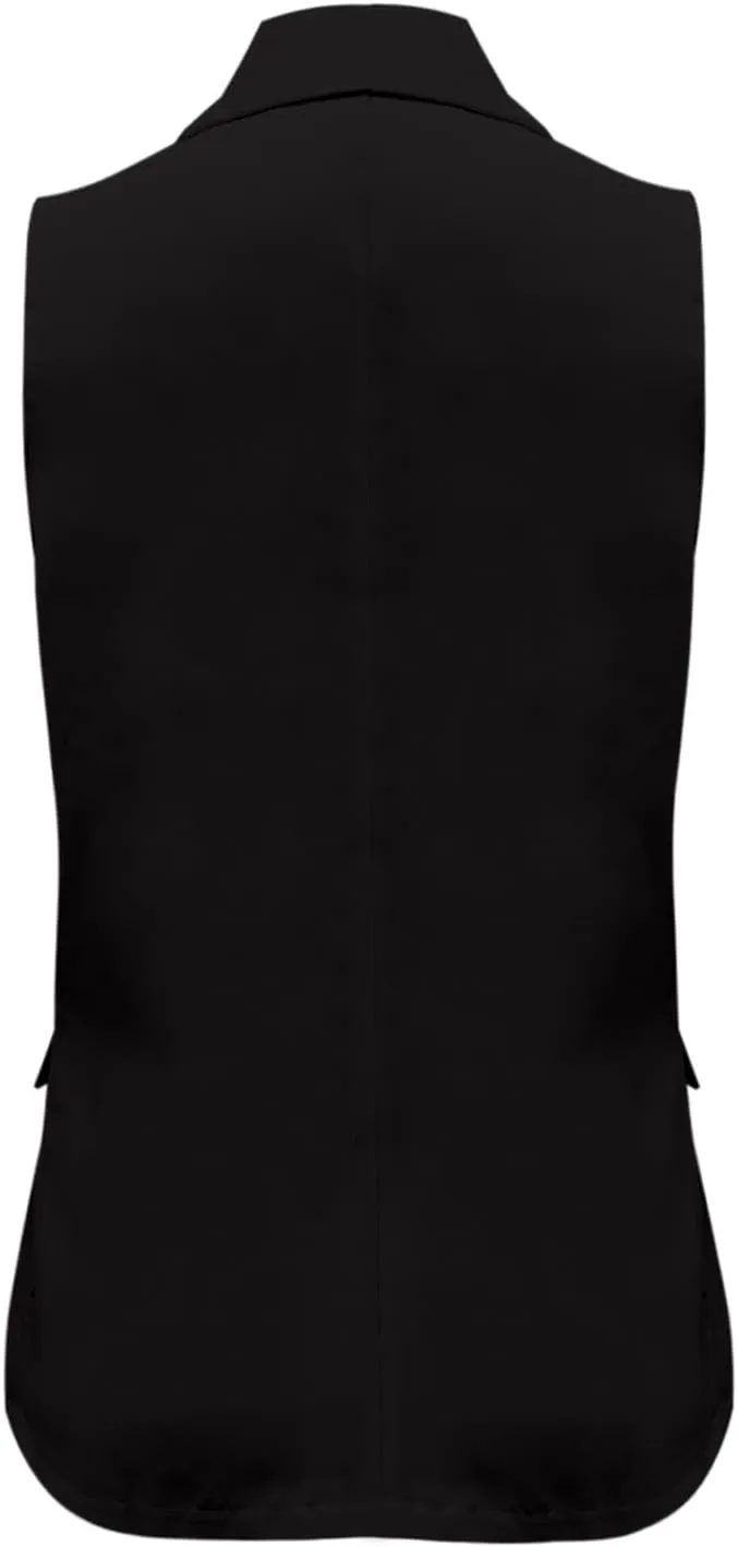 Womens Sleeveless Blazer Cardigan Jacket Lightweight Work Office Trendy Dressy Coats Cozy Lapel Collar Causal Outwear