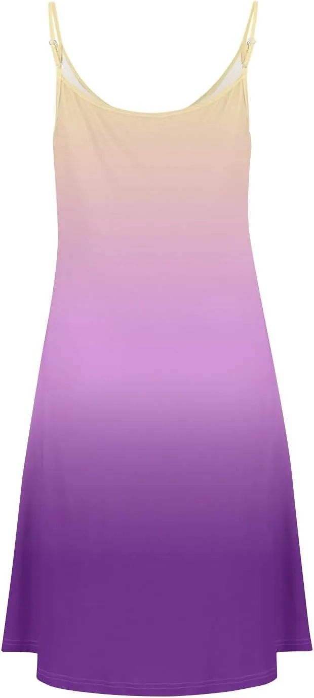 Womens Summer Dresses Spaghetti Strap Button Sleeveless Beach Cover Up Casual Beach Sundresses Solid Flowy Mini Dress