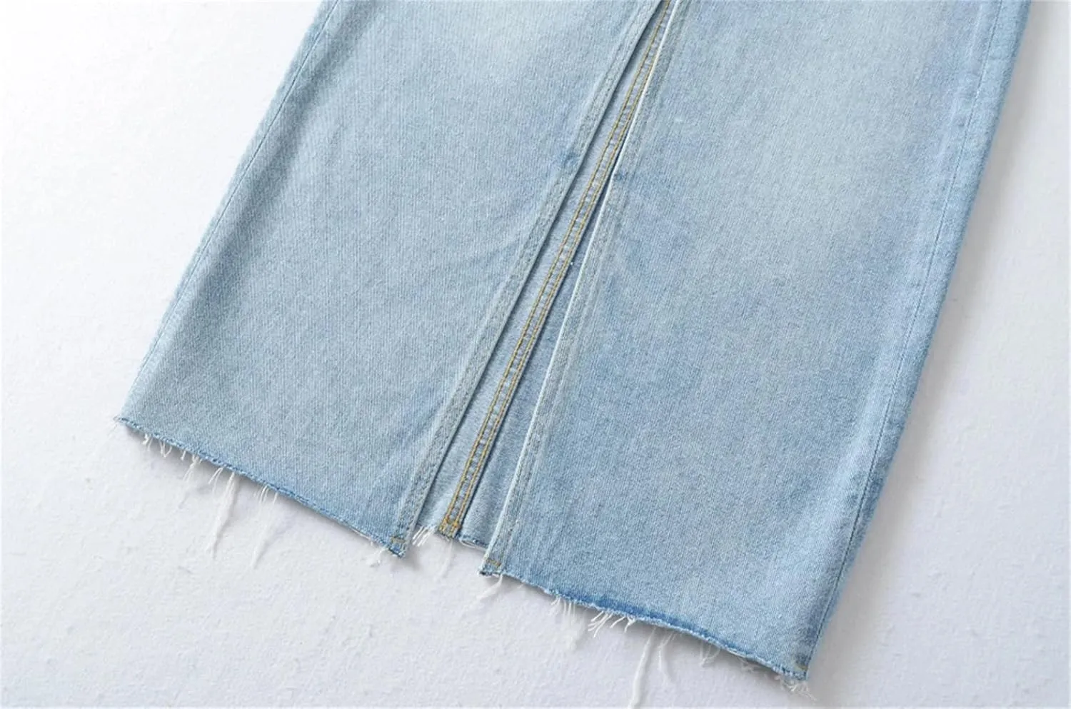 Women's Summer Side Slits Long Denim Skirts Casual High Waisted Black Straight Maxi Jean Skirt