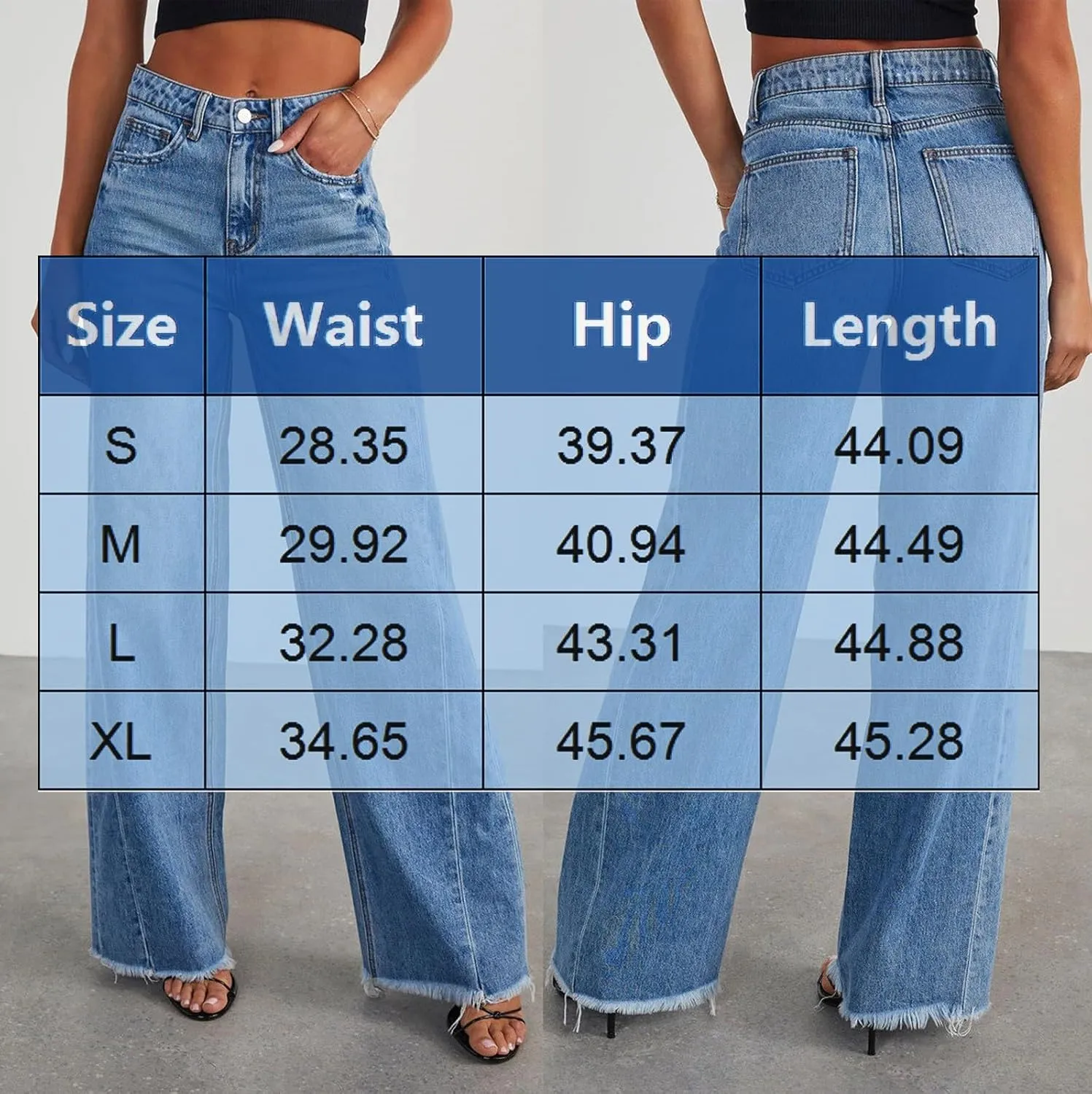 Womens Sweatpants Jeans High Waited Baggy Wide Leg Stretchy Jeans Boyfriend Y2K Loose Fit Denim Pants with Pocket