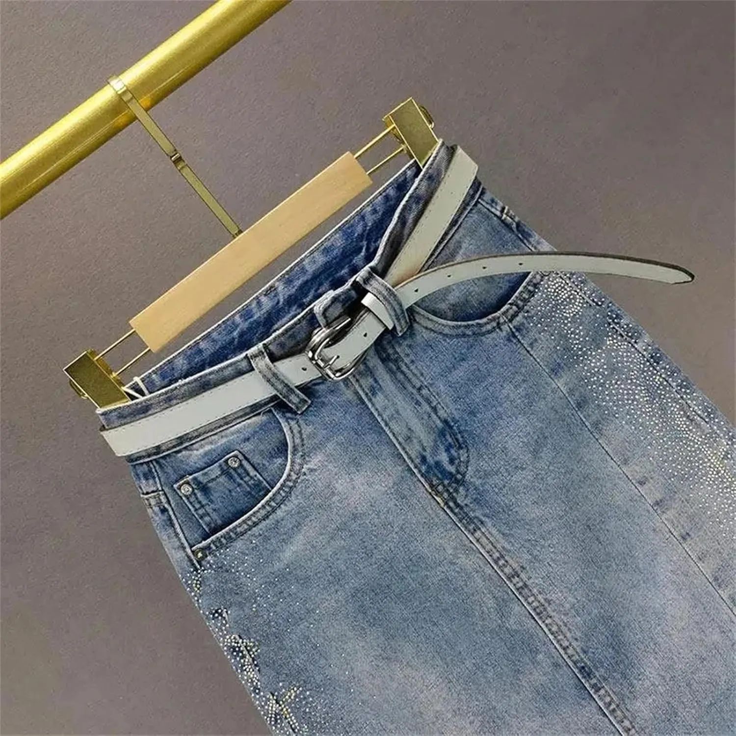 Women's Vintage High Waist Split Casual Denim Skirt Fashion Slim Wrap Hip Maxi Long Jeans Skirt