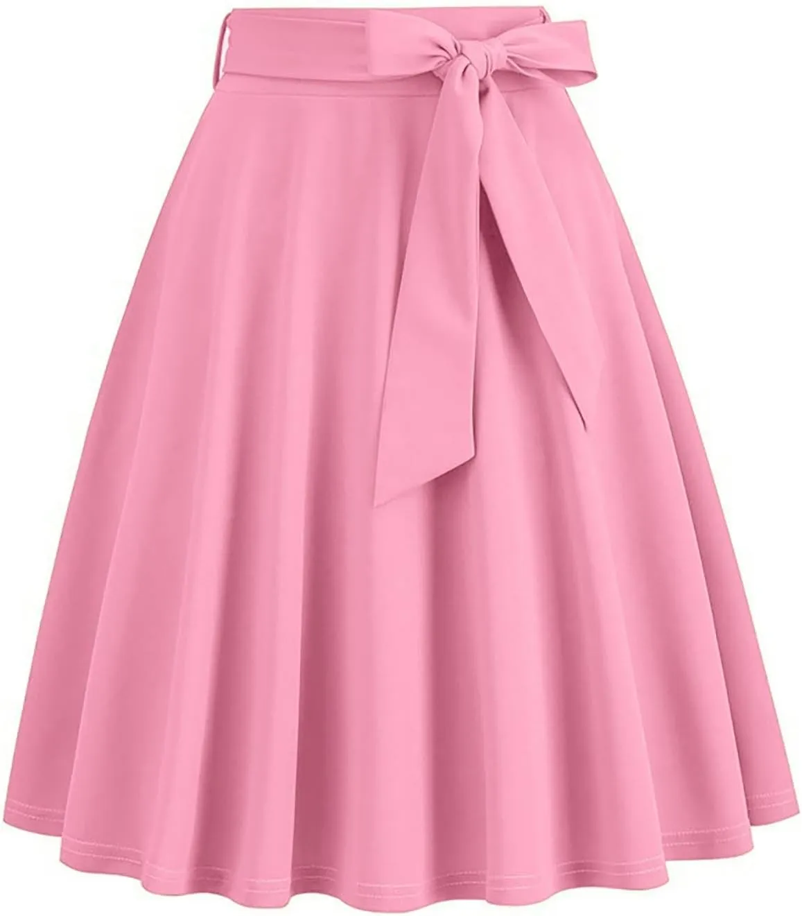 Women's Vintage Plus Size Party Swing Skirts A Line Stretch Flared Midi Skirt Elegant Elastic High Waist Dress