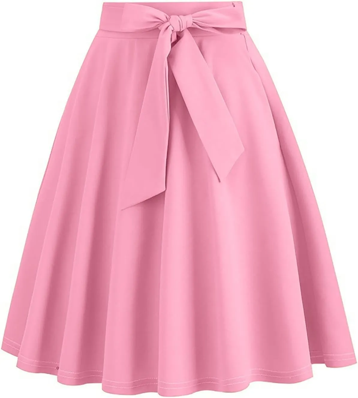 Women's Vintage Plus Size Party Swing Skirts A Line Stretch Flared Midi Skirt Elegant Elastic High Waist Dress